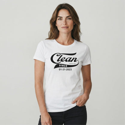Clean Since Sober T Shirt close-up view (view 12)