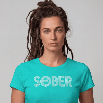 Sober T Shirt | Women's Retro Sober Since Tee