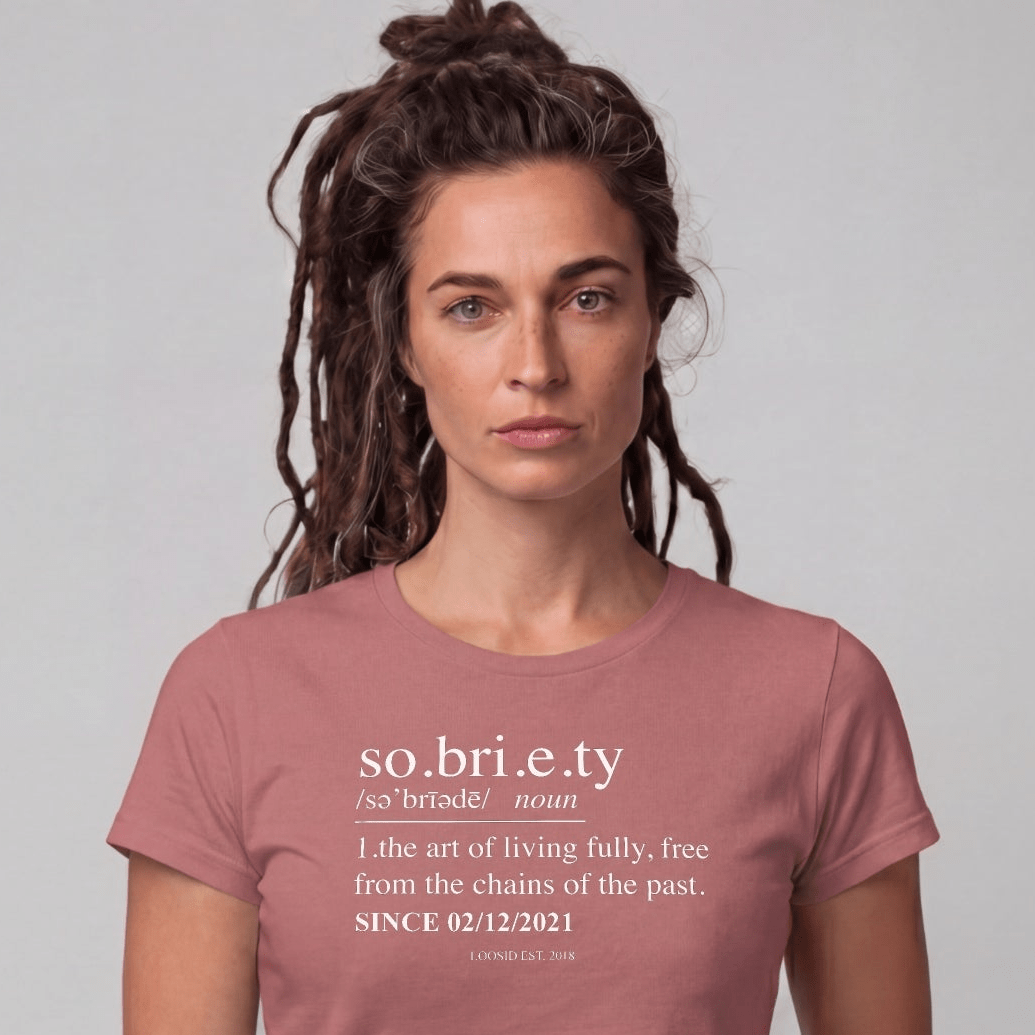 Sober T Shirt | Women's Sobriety Definition Tee with Custom Sober Date