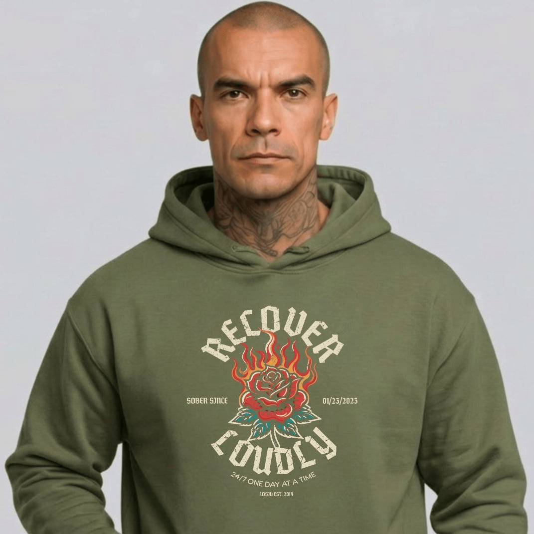 Recovery Hoodie | Recover Loudly Custom Sobriety Date Hoodie