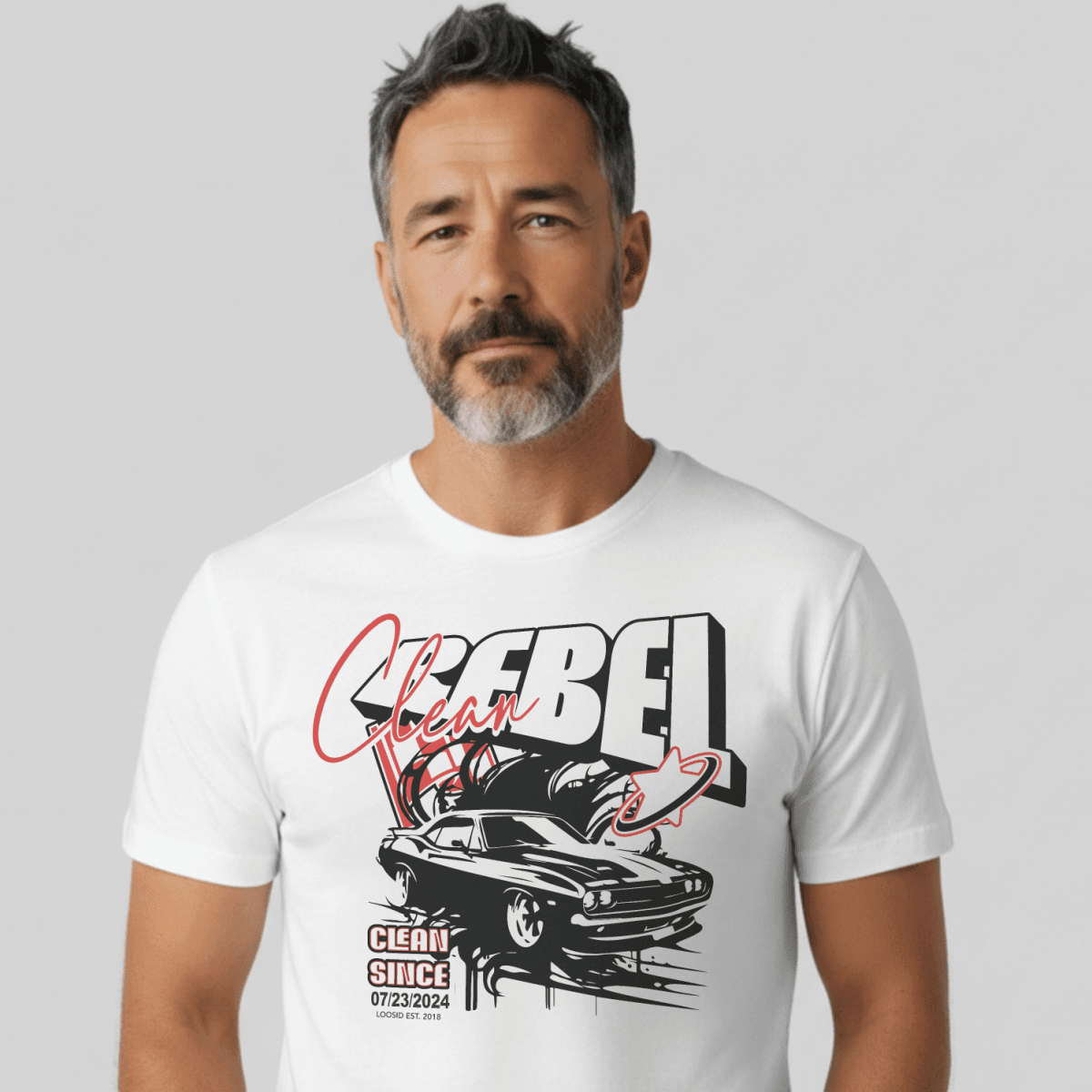 Men's Clean Rebel T-shirt with Custom Recovery Date