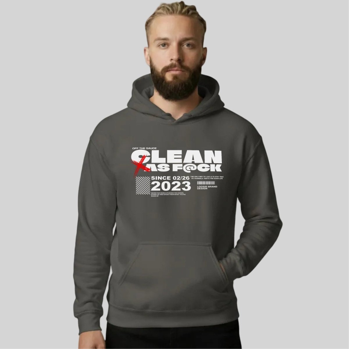 Clean As F*ck Recovery Hoodie flat lay styled image (view 13)
