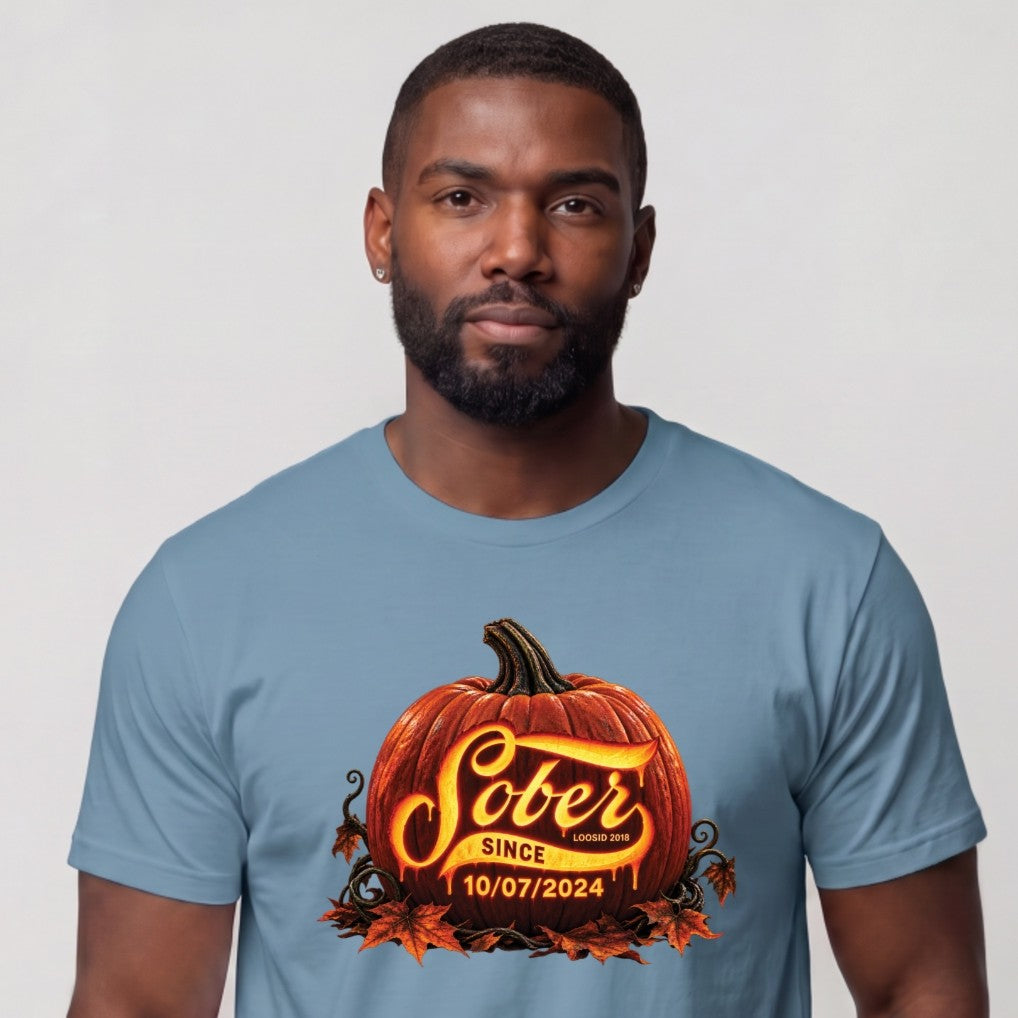 Sober T Shirt | Men's Sober Since Pumpkin