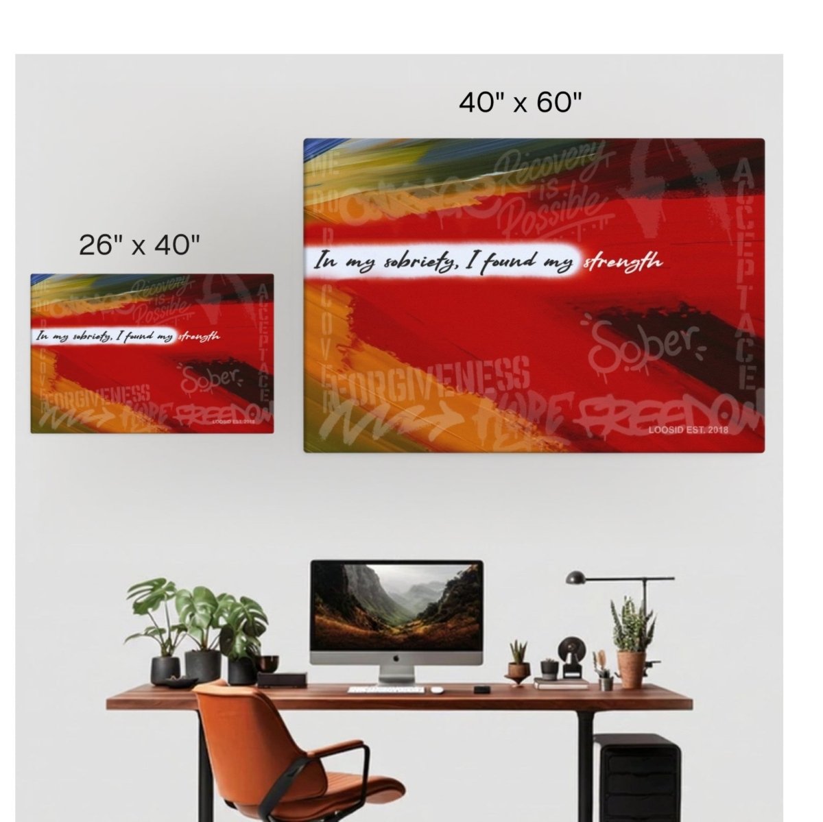 Sobriety Art | In My Sobriety, I Found My Strength Canvas Wall Art