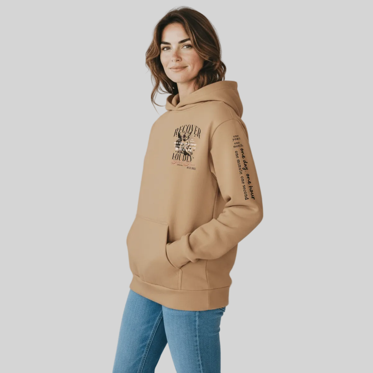 Recover  Loudly  Tan  Recovery  Hoodie  Limited   Edition hoodie