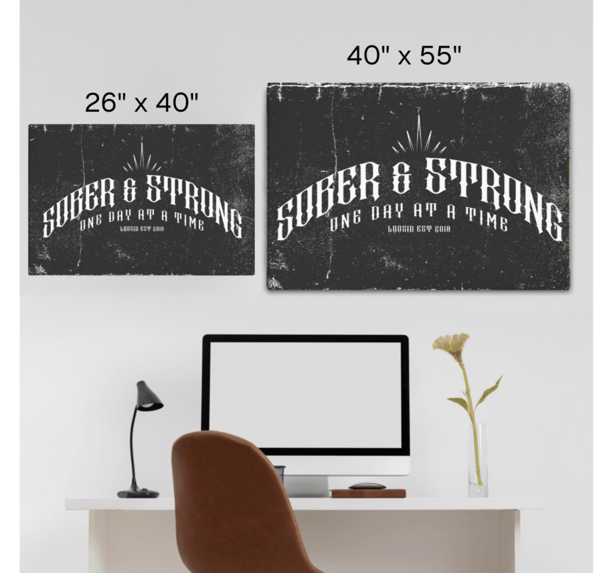 Sobriety Art | Sober & Strong Canvas Wall Art
