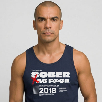 Sober as F*ck Sober Tank Top side view (view 6)