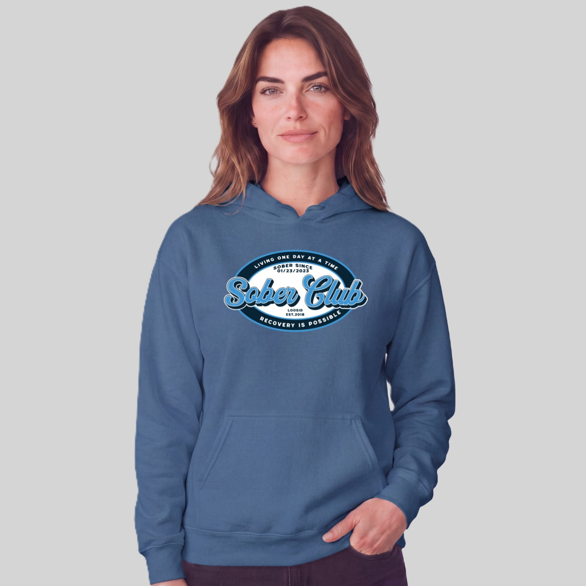 Recovery Hoodie | Women's Sober Club Badge