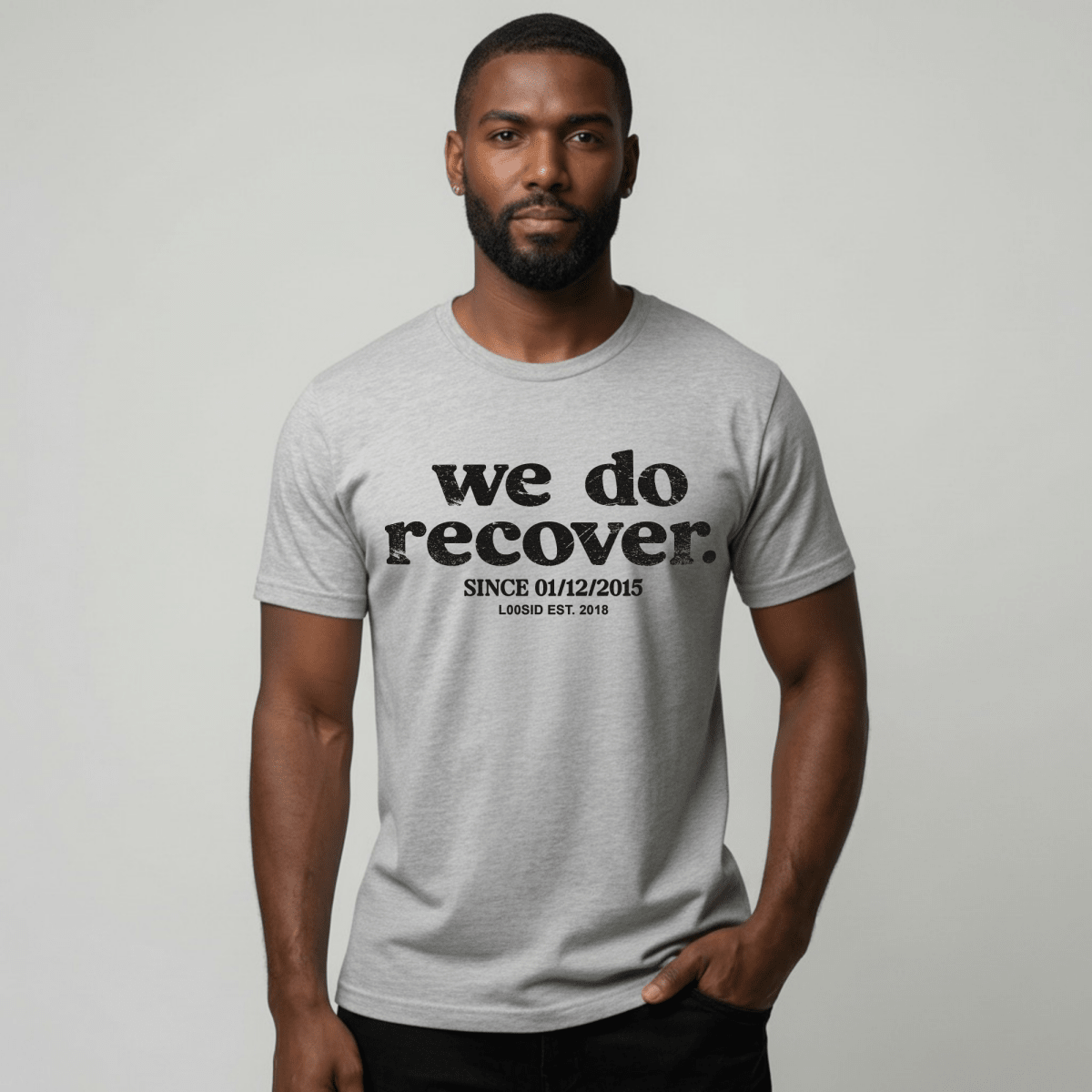 We Do Recover Sober T Shirt graphic detail (view 4)