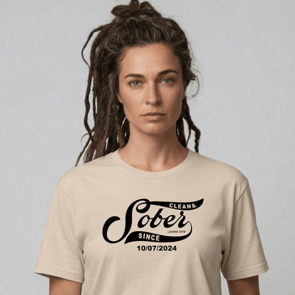 Sober T Shirt | Women's Sober Since Top with Personalized Date