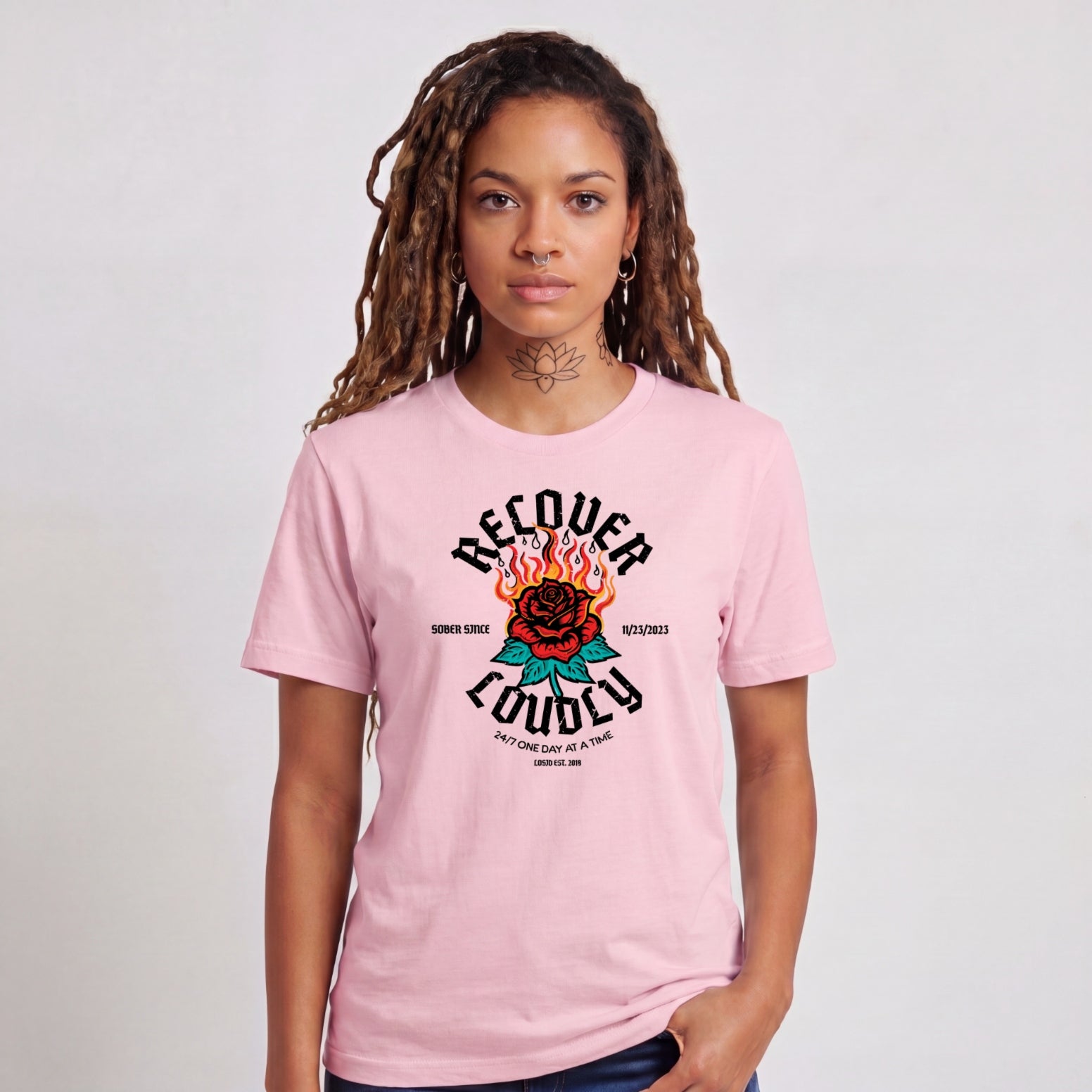 Sober T Shirt | Women's Recover Loudly Tee