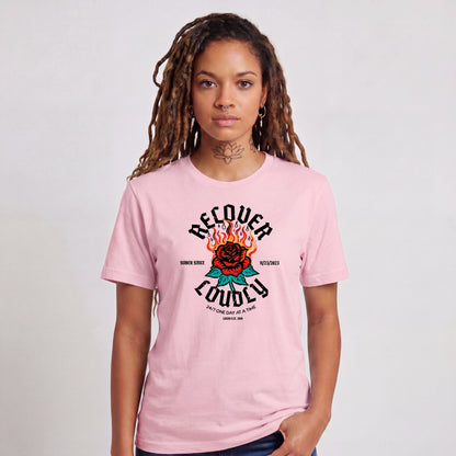Sober T Shirt | Women's Recover Loudly Tee