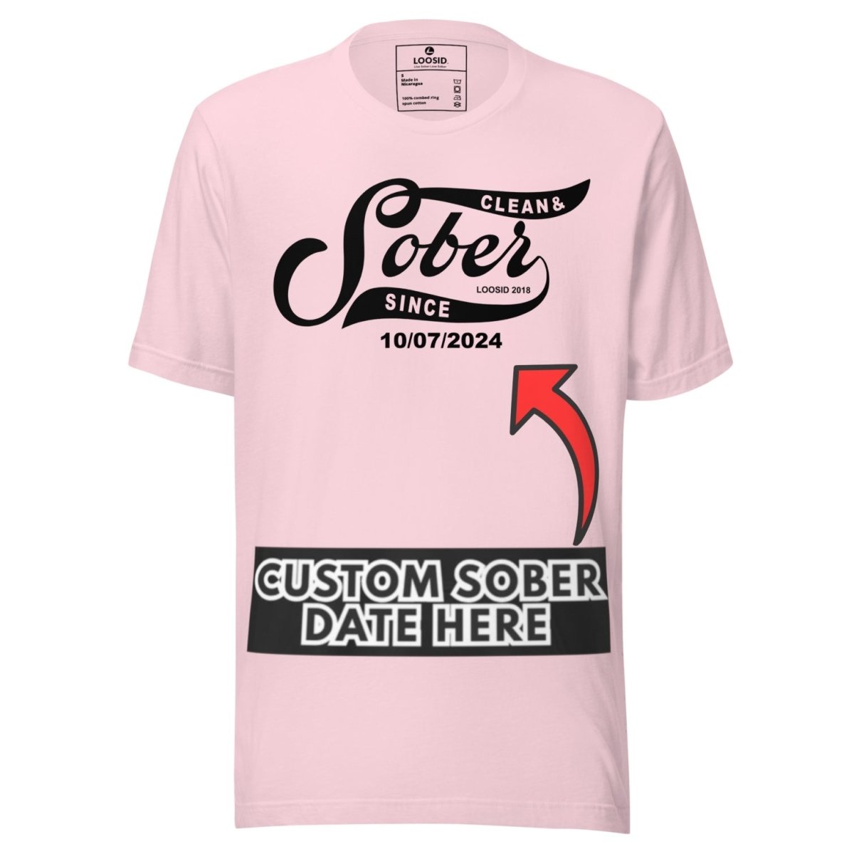 Sober T Shirt | Women’s Sober Since Top with Personalized Date