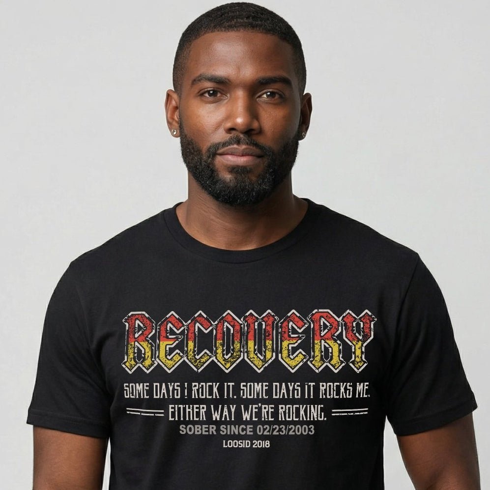 Recovery T-shirt | Men's Recovery Rock T-shirt with Personalized Date