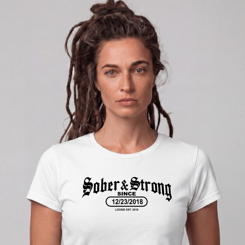 Sober T Shirt | Women's Old School Sober & Strong Tee