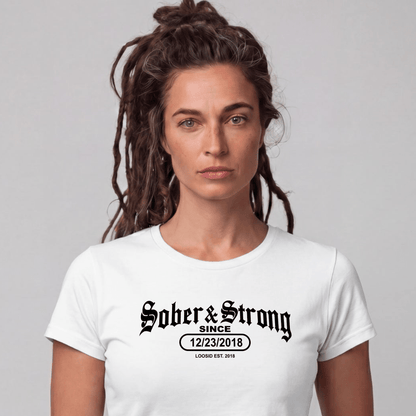 Sober T Shirt | Women's Old School Sober & Strong Tee