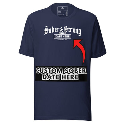 Old School Sober & Strong Sober T Shirt close-up view (view 12)