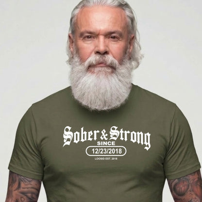 Sober T Shirt | Men's Old School Sober & Strong