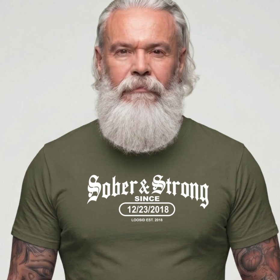 Sober T Shirt | Men's Old School Sober & Strong