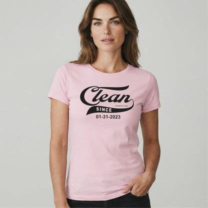 Clean Since Sober T Shirt close-up view (view 22)