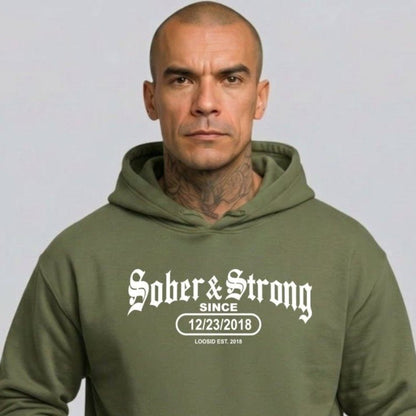 Recovery Hoodie | Men's Old School Sober & Strong