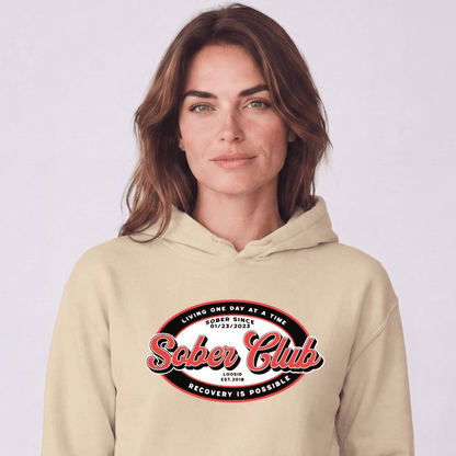 Recovery Hoodie | Women's Sober Club Badge