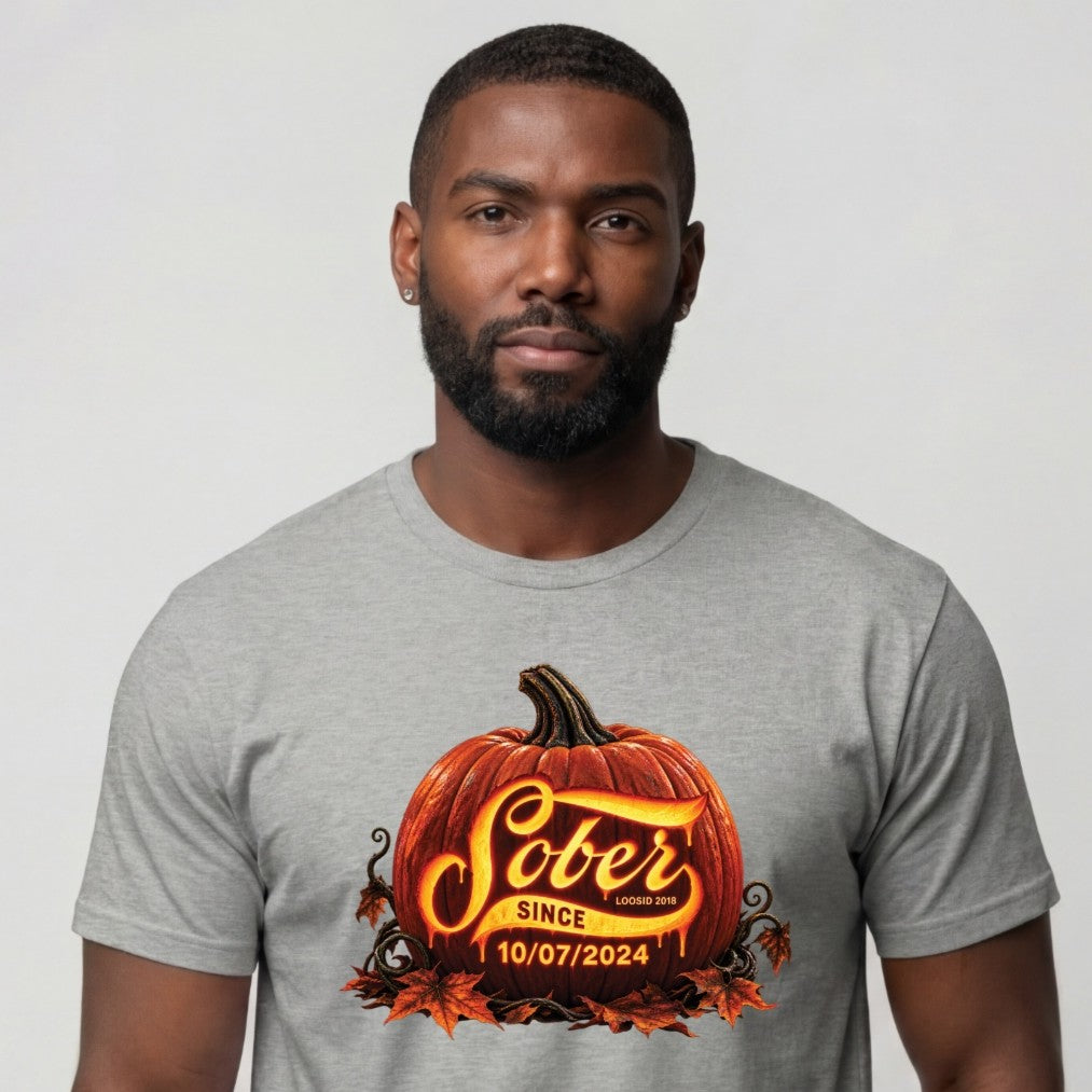 Sober T Shirt | Men's Sober Since Pumpkin