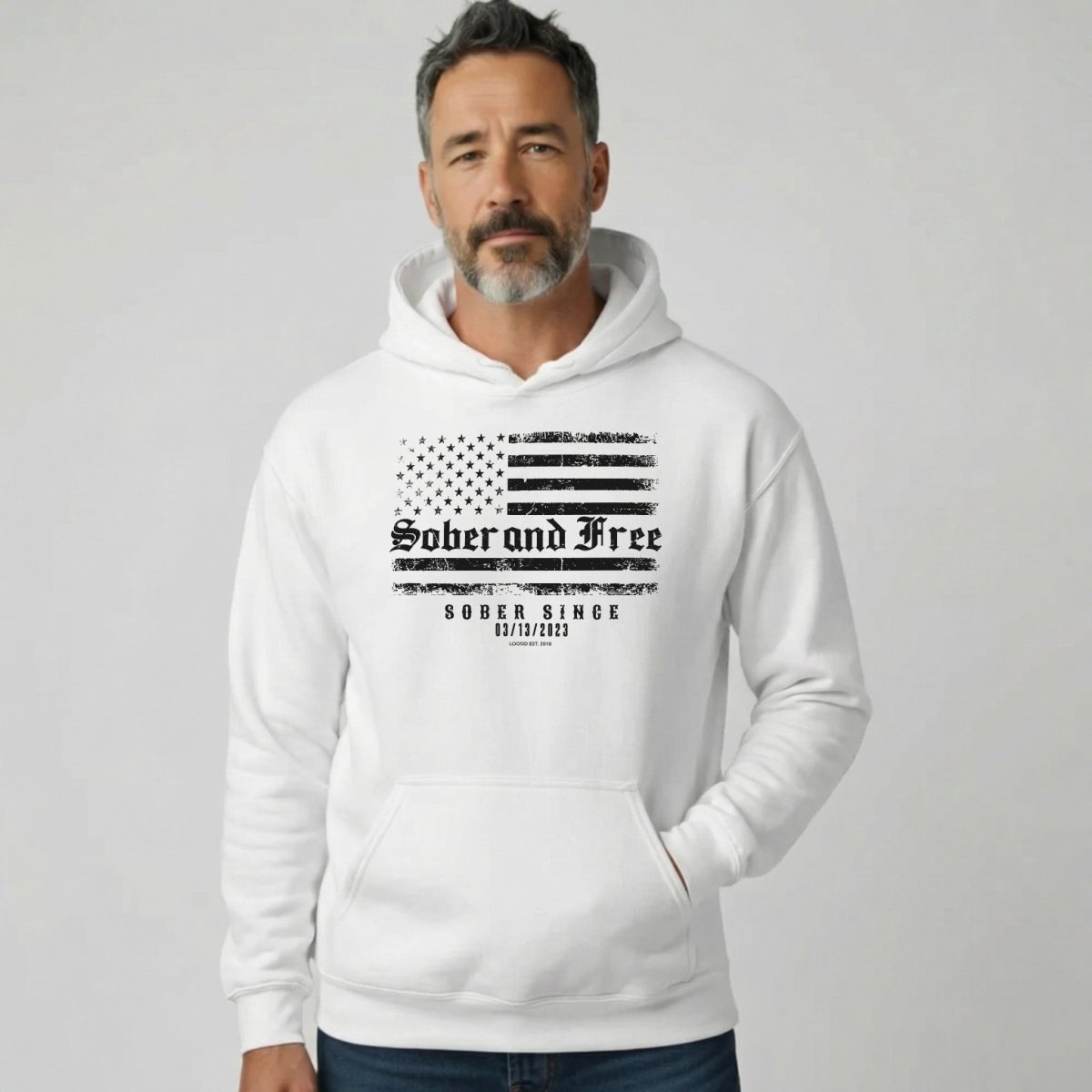 Recovery Hoodie | Sober and Free Custom Sobriety Date Hoodie