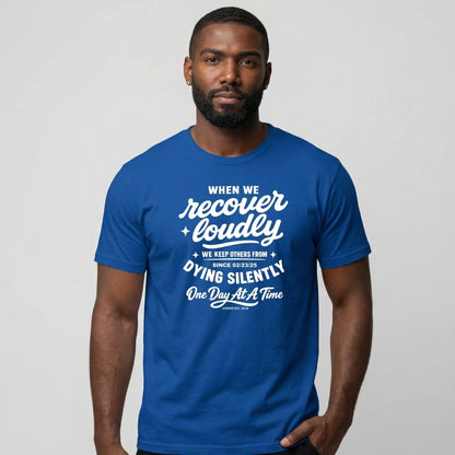 When we recover loudly men Sober T Shirt product photo (view 10)
