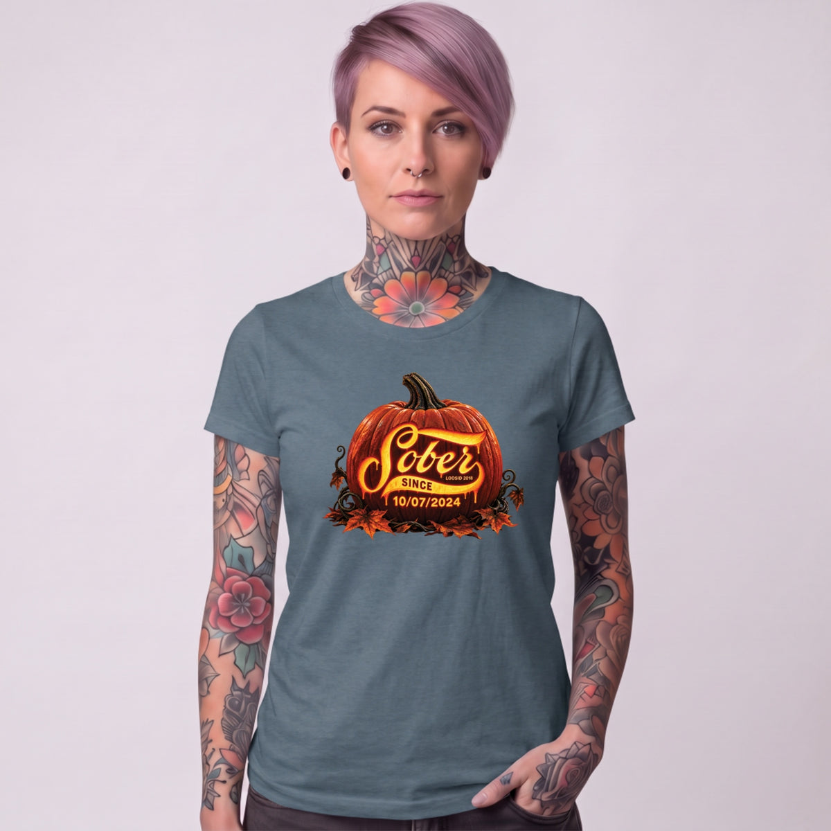 Sober T Shirt | Women's Sober Since Pumpkin