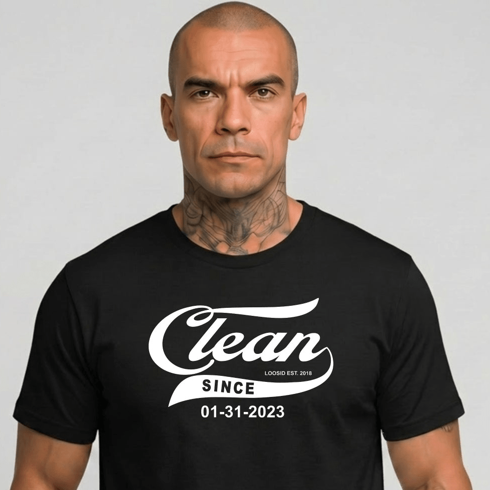 Clean Since Tee with Personalized Sobriety Date | Sober T Shirt