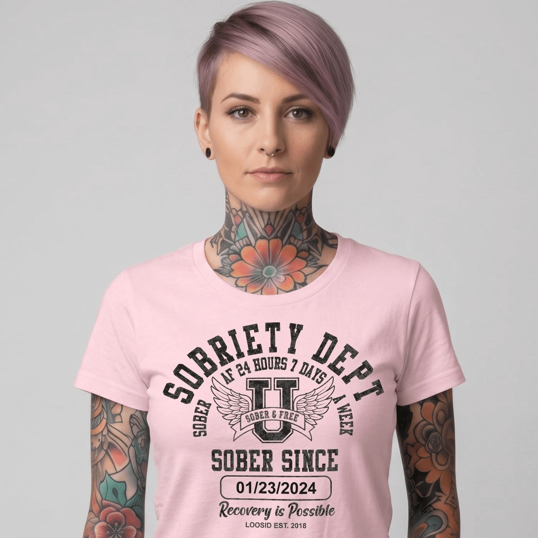 Sobriety Dept Sober T Shirt back view (view 7)