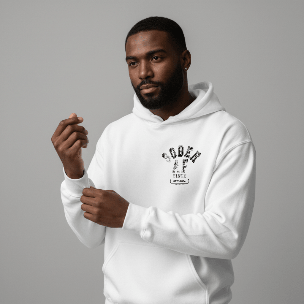 authentic sober merchandise lifestyle recovery hoodie