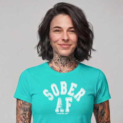 Sober T Shirt | Women's Sober AF Collegiate