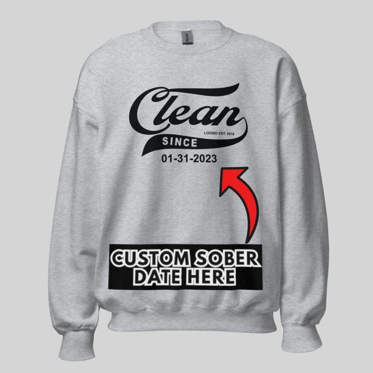 Clean Since Recovery Hoodie flat lay styled image (view 23)
