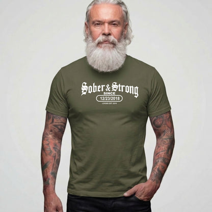 Sober T Shirt | Men's Old School Sober & Strong