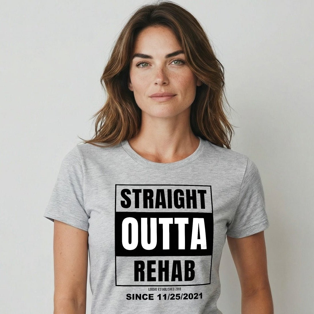 Straight Outta Rehab Sober T Shirt side view (view 6)
