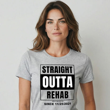 Straight Outta Rehab Sober T Shirt side view (view 6)