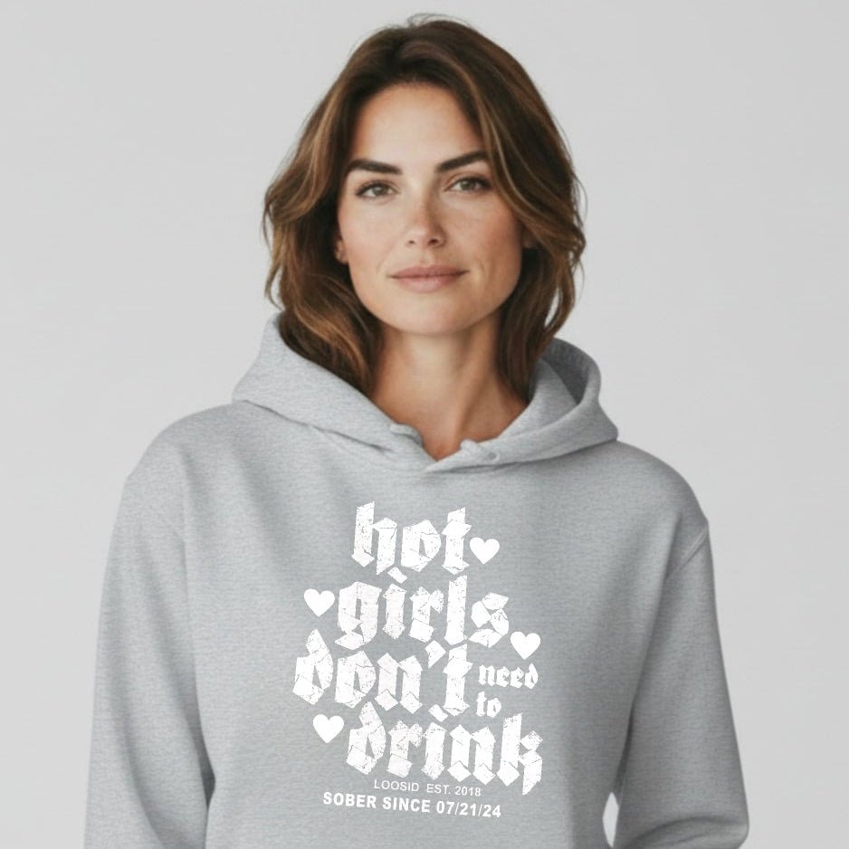 Hot Girls Don't Drink Recovery Hoodie graphic detail (view 24)