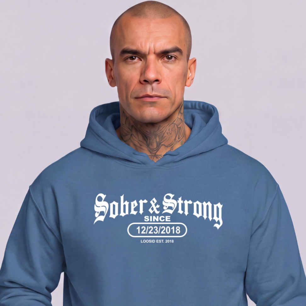 Recovery Hoodie | Men's Old School Sober & Strong