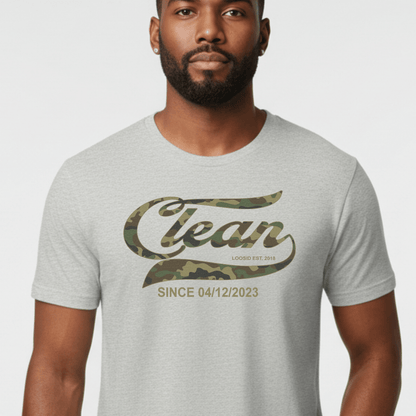 Recovery Date Men's Sobriety Sober T Shirt fit detail (view 9)