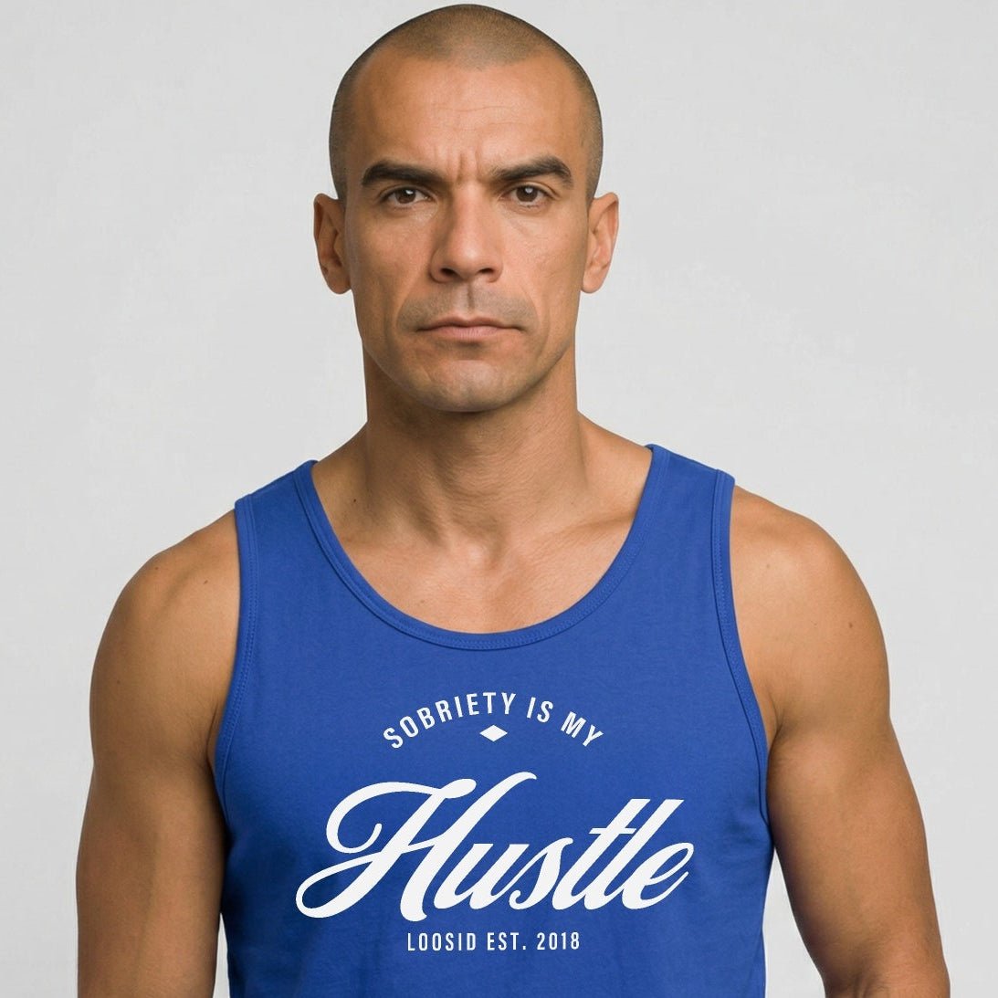 Sobriety is My Hustle Sober Tank Top close-up view (view 12)