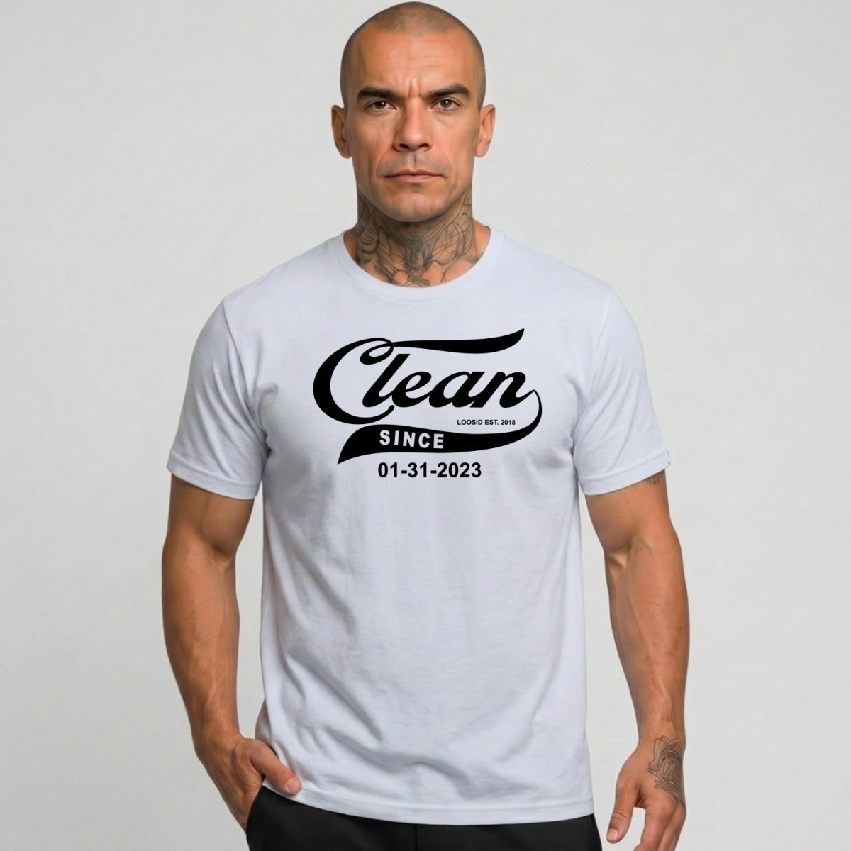 Clean Since Tee with Personalized Sobriety Date | Sober T Shirt