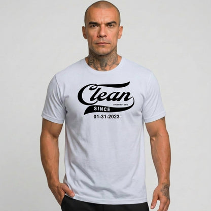 Clean Since Tee with Personalized Sobriety Date | Sober T Shirt