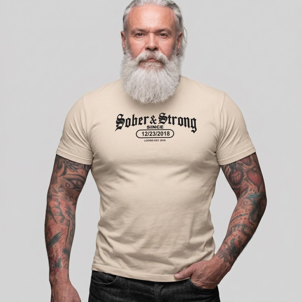 Sober T Shirt | Men's Old School Sober & Strong Tee
