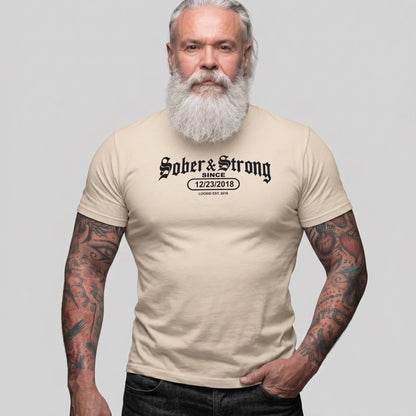 Sober T Shirt | Men's Old School Sober & Strong Tee