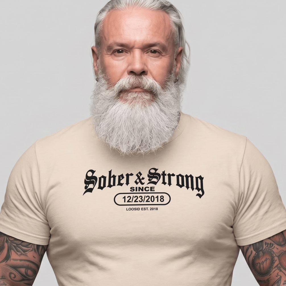 Sober T Shirt | Men's Old School Sober & Strong Tee