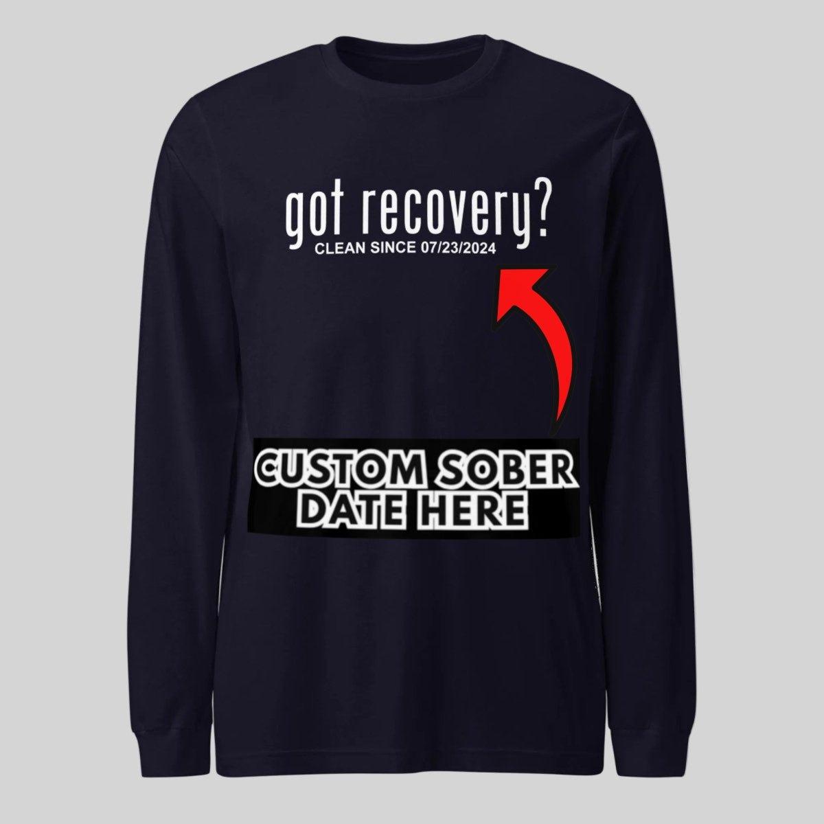 Long Sleeve Clean Sober T Shirt packaging detail (view 8)