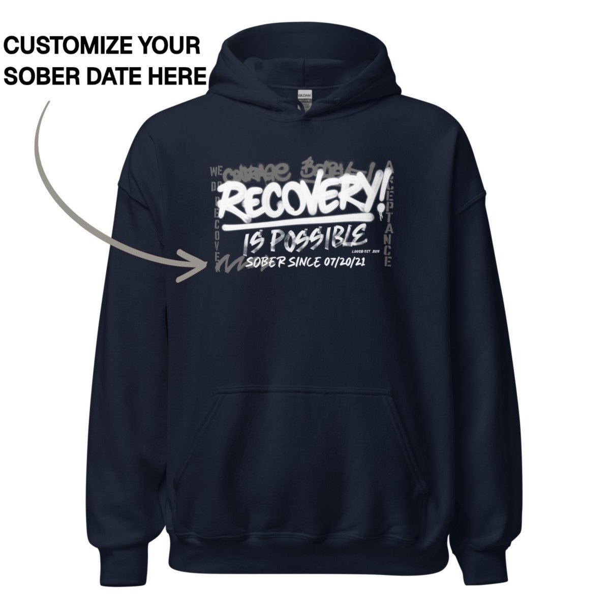 Recovery Hoodie | Women's Personalized Recovery Is Possible Hoodie