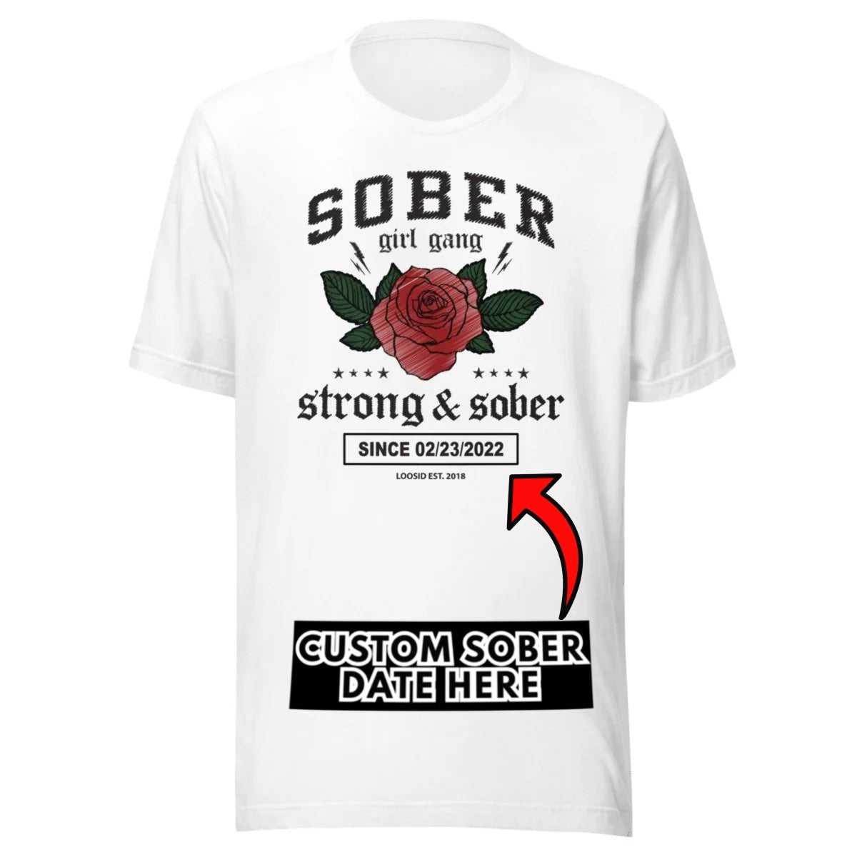 SOBER Girl Gang Strong & Sober Sober T Shirt graphic detail (view 24)